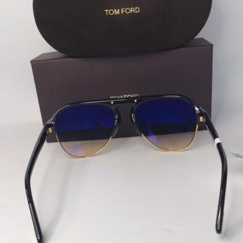Tom Ford MARSHALL FT 0929 Shiny Black/Grey Brown Shaded 58/16/145 unisex Sunglas
